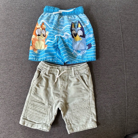 Bundle Set 5PC Toddler Boy 4T Summer Shorts Swim Tops Tee Adidas Bluey - Picture 2 of 7